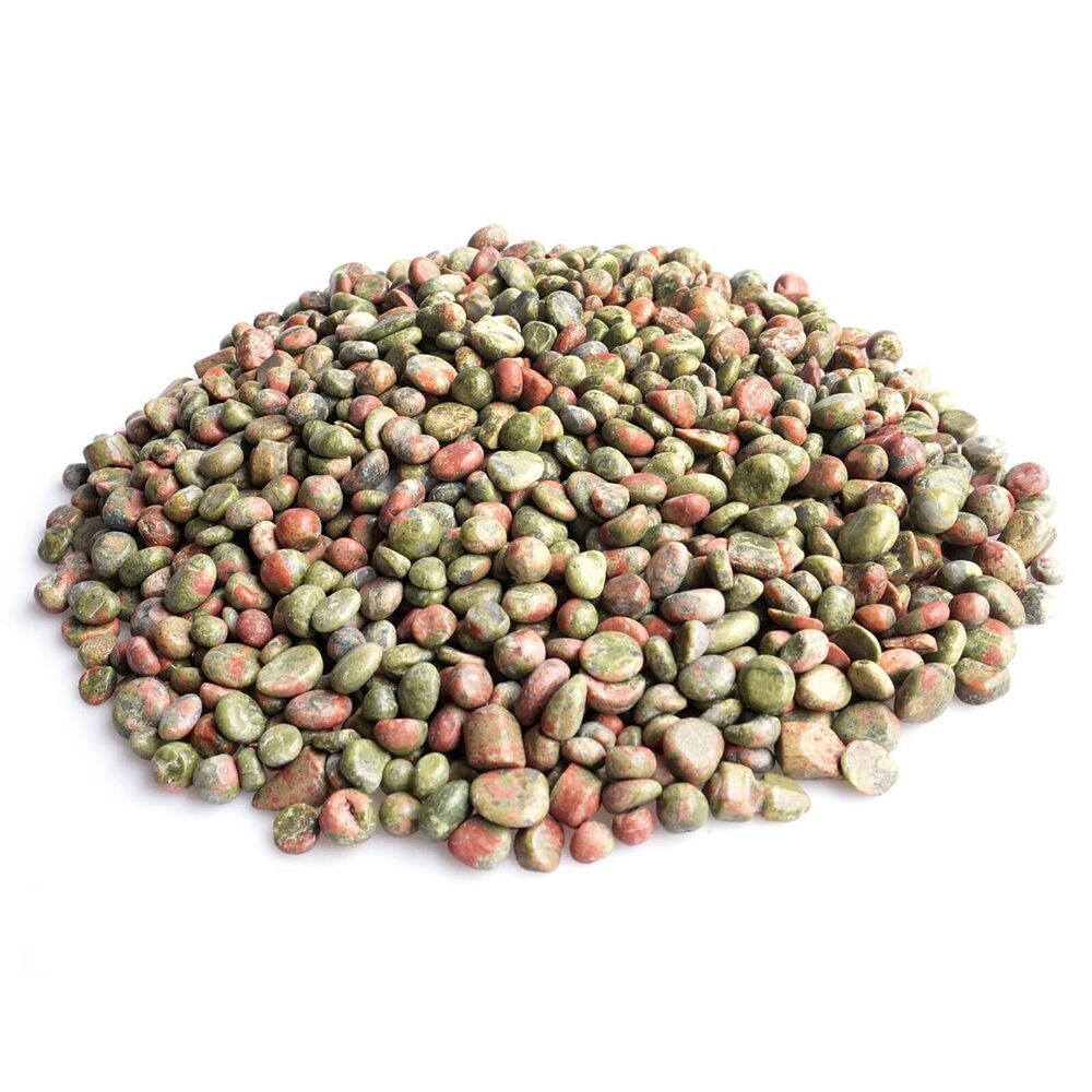 8322 Tumbled Polished Unakite Stones - 3Lb Bulk Vase Filler,Reiki Healing